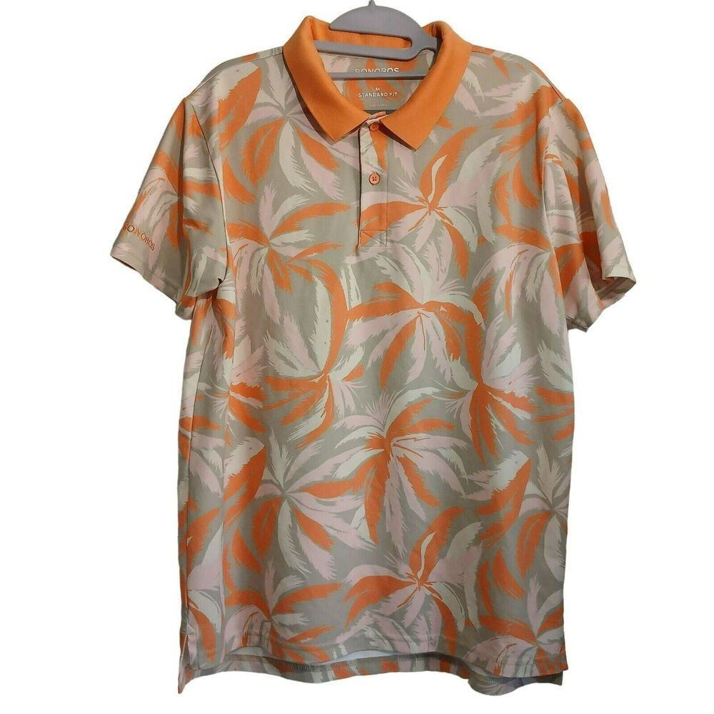 Bonobos Golf Polo Shirt Men M Standard Fit Tropical Palm Print Short Sleeve